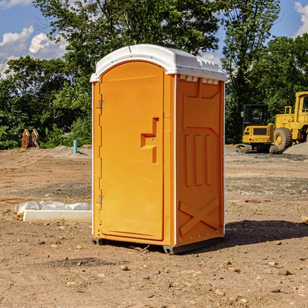 how often are the portable restrooms cleaned and serviced during a rental period in Menard